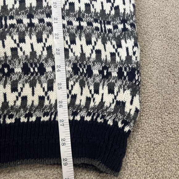 Tony Lambert Sweater Mens Medium Cotton Vintage Textured Navy USA 90s Cosby - Picture 5 of 6